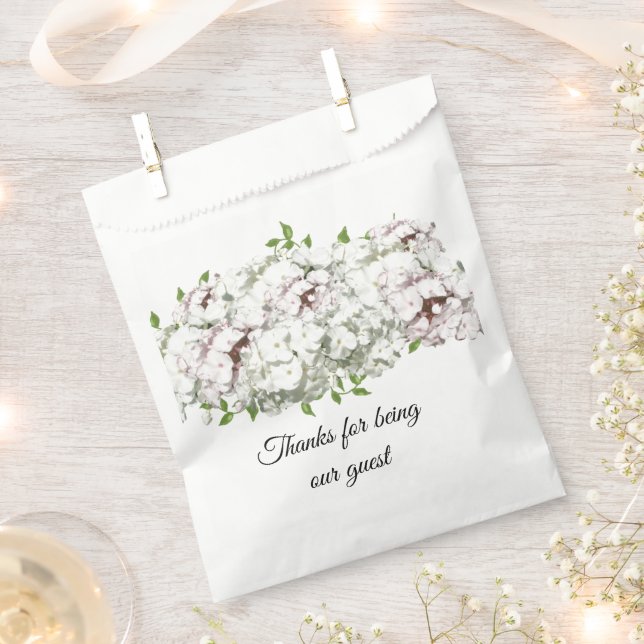 Sacolinha Saco de Favor de Buquê Floral Misto Branco (Cortado)