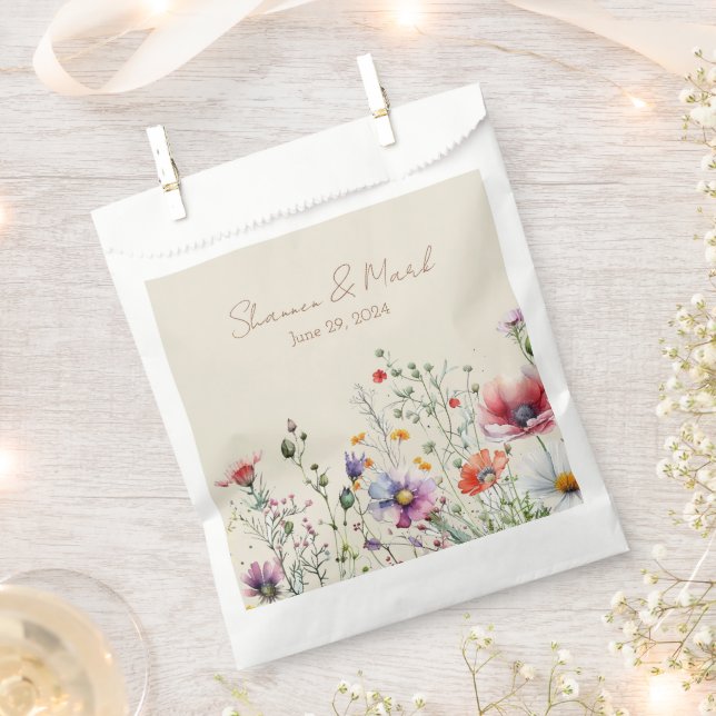 Sacolinha Saco de Favor de Casamento Jardim de Flores Silves (Cortado)
