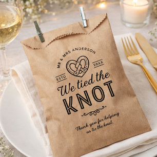 Sacolinha Saco de Favor de Casamento Pretzel Nós Damos o Nó