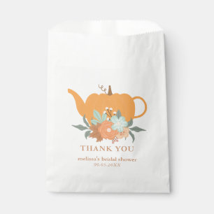 Sacolinha Saco de Favor de Chá de Bebê Abóbora Tea Party