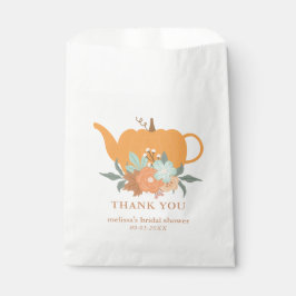 Sacolinha Saco de Favor de Chá de Noiva de Abóbora Party