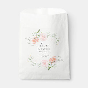 Sacolinha Saco de Favor de Chá de Noiva Pastel Blush Love é