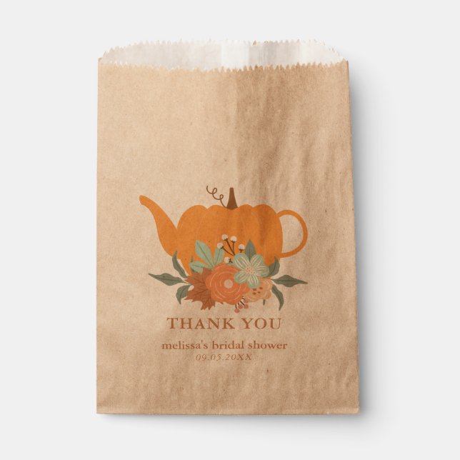 Sacolinha Saco de Favor de Chá de Panela de Abóbora Tea Part (Frente)