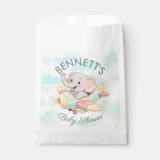 Sacolinha Saco de Favor de Chuveiro de Bebê Elefante de Aqua