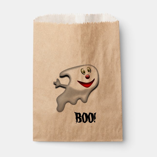 Sacolinha Saco de Favor de Fantasma de Halloween (Frente)