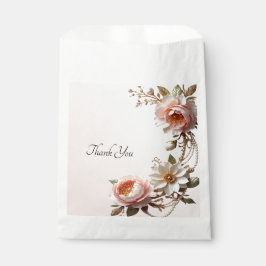 Sacolinha Saco de Favor de Flores Cor-de-Rosa e Brancas Deco