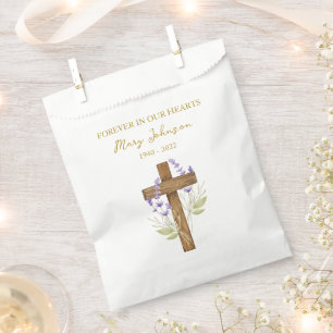 Sacolinha Saco de Favor de Funeral Cruz de Lavanda