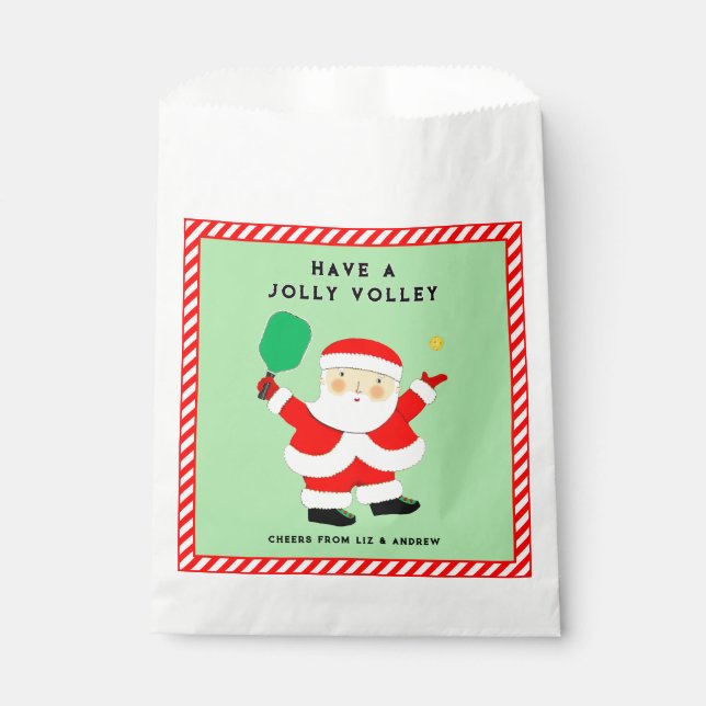Sacolinha Saco de Favor de Natal de Pickleball (Frente)