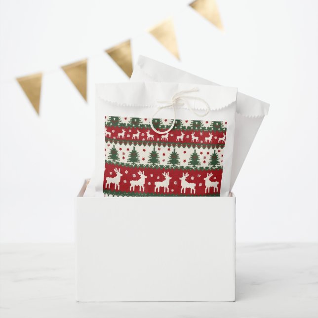 Sacolinha Saco de Favor de Natal de Rena (Festa)