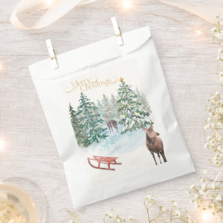 Sacolinha Saco de Favor de Natal em Aquarela
