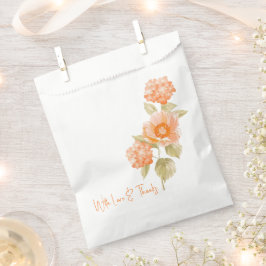 Sacolinha Saco de Favor de Noiva com Floral Laranja