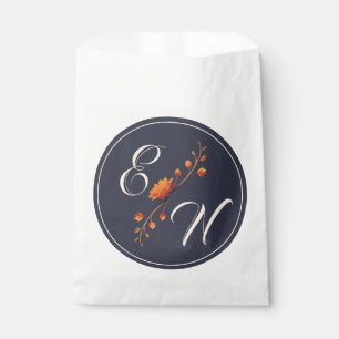 Sacolinha Saco de Favor de Noiva com Monograma Floral Gótico