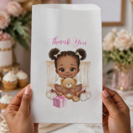 Sacolinha Saco de Favor de Obrigado para Menina Bebê Afro-Am