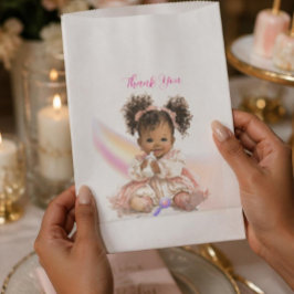 Sacolinha Saco de Favor de Obrigado para Menina Bebê Afro-Am