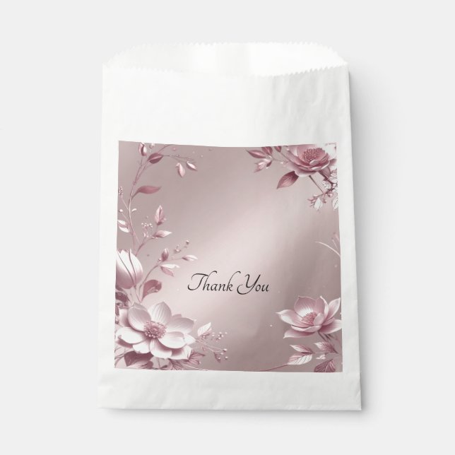 Sacolinha Saco de Favor Delicado Floral Rosa (Frente)