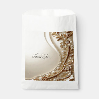 Sacolinha Saco de Favor Elegante Floral Ornamentado a Ouro
