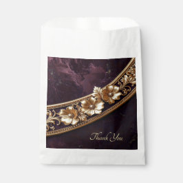 Sacolinha Saco de Favor Floral Dourado Ornamentado