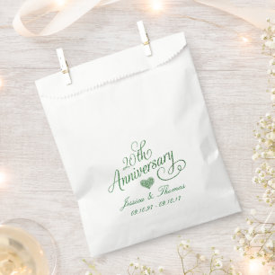 Sacolinha Saco de Favor para Bodas de Esmeralda de 20 Anos