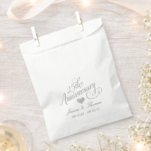 Sacolinha Saco de Favor para Bodas de Prata de 25 anos