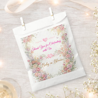 Sacolinha Saco de Favor para Chás de Bebê Floral Baby in Blo