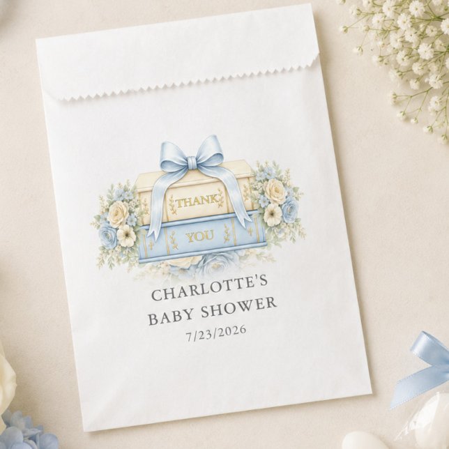 Sacolinha Saco de Favor Personalizado para Chá de Bebê Blue  (Criador carregado)