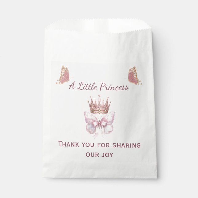 Sacolinha Saco de Favor Princesa Rosa Dourado (Frente)