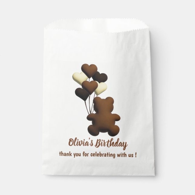 Sacolinha Saco de lembrancinha de chocolate fofo para chá de (Frente)