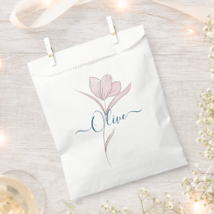 Sacolinha Saco de Lembrancinha Personalizado com Aquarela Fl