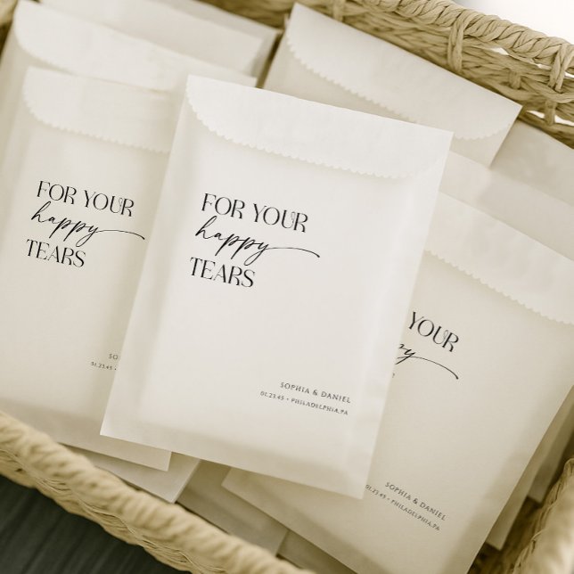 Sacolinha Saco de Lenços de Papel para Suas Lágrimas Felizes (Criador carregado)