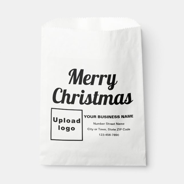Sacolinha Saco de Papel Branco para Negócios de Natal (Frente)