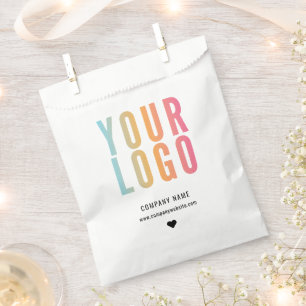 Sacolinha Saco de Papel Branco Promocional Logotipo da Empre