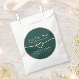 Sacolinha Saco de Tratamento de Favor de Casamento Verde Esm