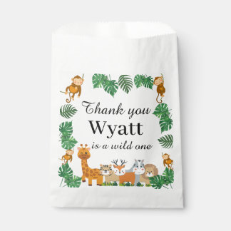 Sacolinha Saco Wild One Safari Animal Birthday Favor
