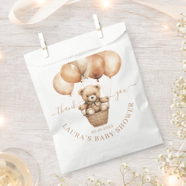 Sacolinha Sacos de Agradecimento para Chá de Bebê do Urso Te (Cortado)