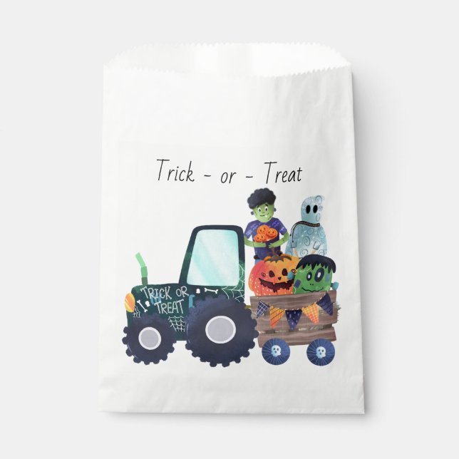 Sacolinha Sacos de Favor de Caminhão Monstro de Halloween (Frente)