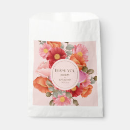 Sacolinha Sacos de Favor de Casamento com Papoula em Aquarel