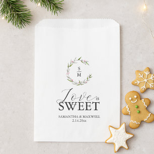 Sacolinha Sacos de Favor de Casamento Love Is Sweet Monogram