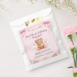 Sacolinha Sacos de Favor de Chá de Bebê Obrigada Ursinho d