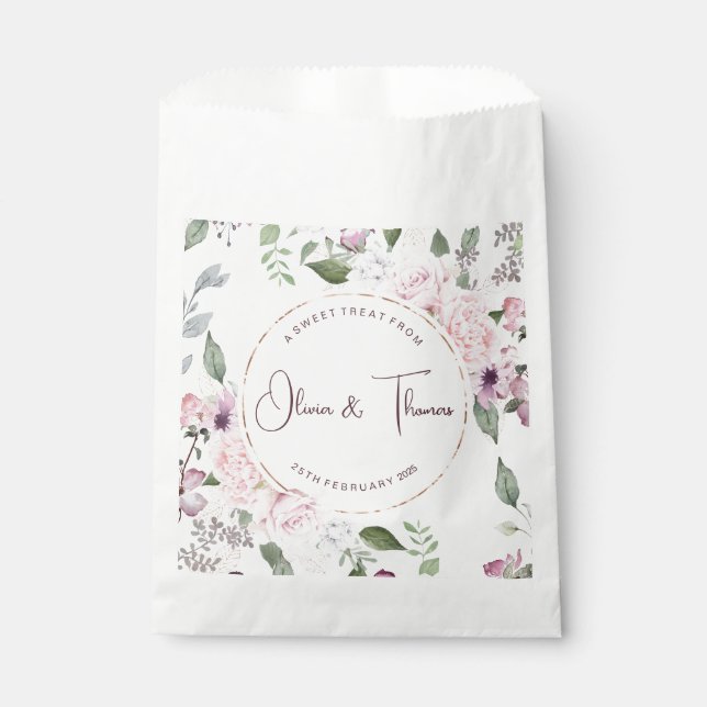 Sacolinha Sacos de Favor de Doces Florais Lindos (Frente)