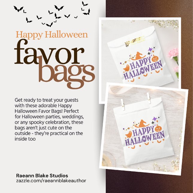 Sacolinha Sacos de Favor de Feliz Halloween (Criador carregado)