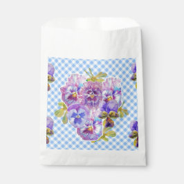 Sacolinha Sacos de Favor de Festa Florais de Pensée Azul xad
