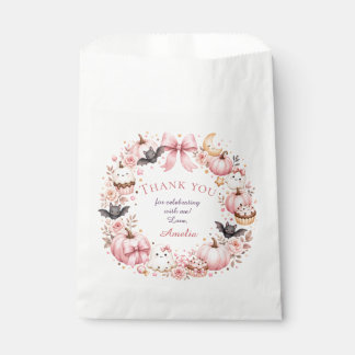 Sacolinha Sacos de Favor de Halloween Rosa de Abóbora