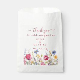 Sacolinha Sacos de Favor de Jardim Boho de Flores Silvestres