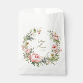 Sacolinha Sacos de Favor de Peônia Rosa e Pêssego Romântico