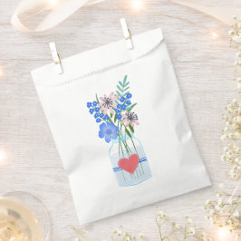 Sacolinha Sacos de Favor Masons Jar Azul Floral