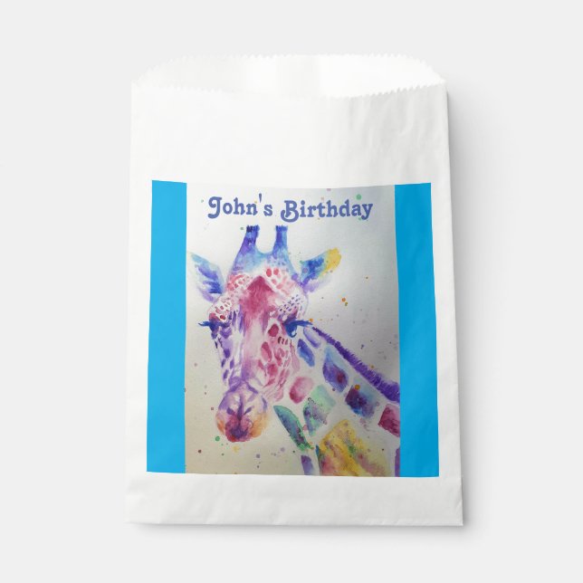 Sacolinha Sacos de Favor Nome da Festa de Animais do Zoológi (Frente)