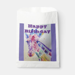 Sacolinha Sacos de Favor para Festa com Nome de Girafa Fofa