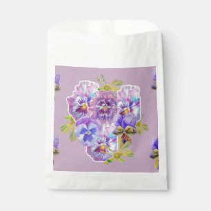 Sacolinha Sacos de favores de festa florais roxos de violeta