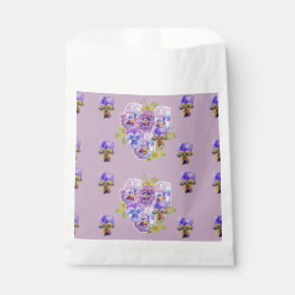 Sacolinha Sacos de favores de festa florais roxos de violeta