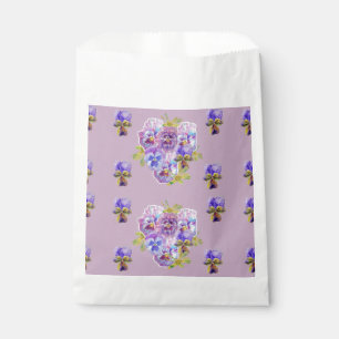 Sacolinha Sacos de favores de festa florais roxos de violeta